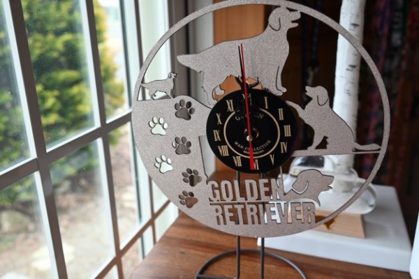 BMCレーザー彫刻　12インチ　ゴル壁掛け時計